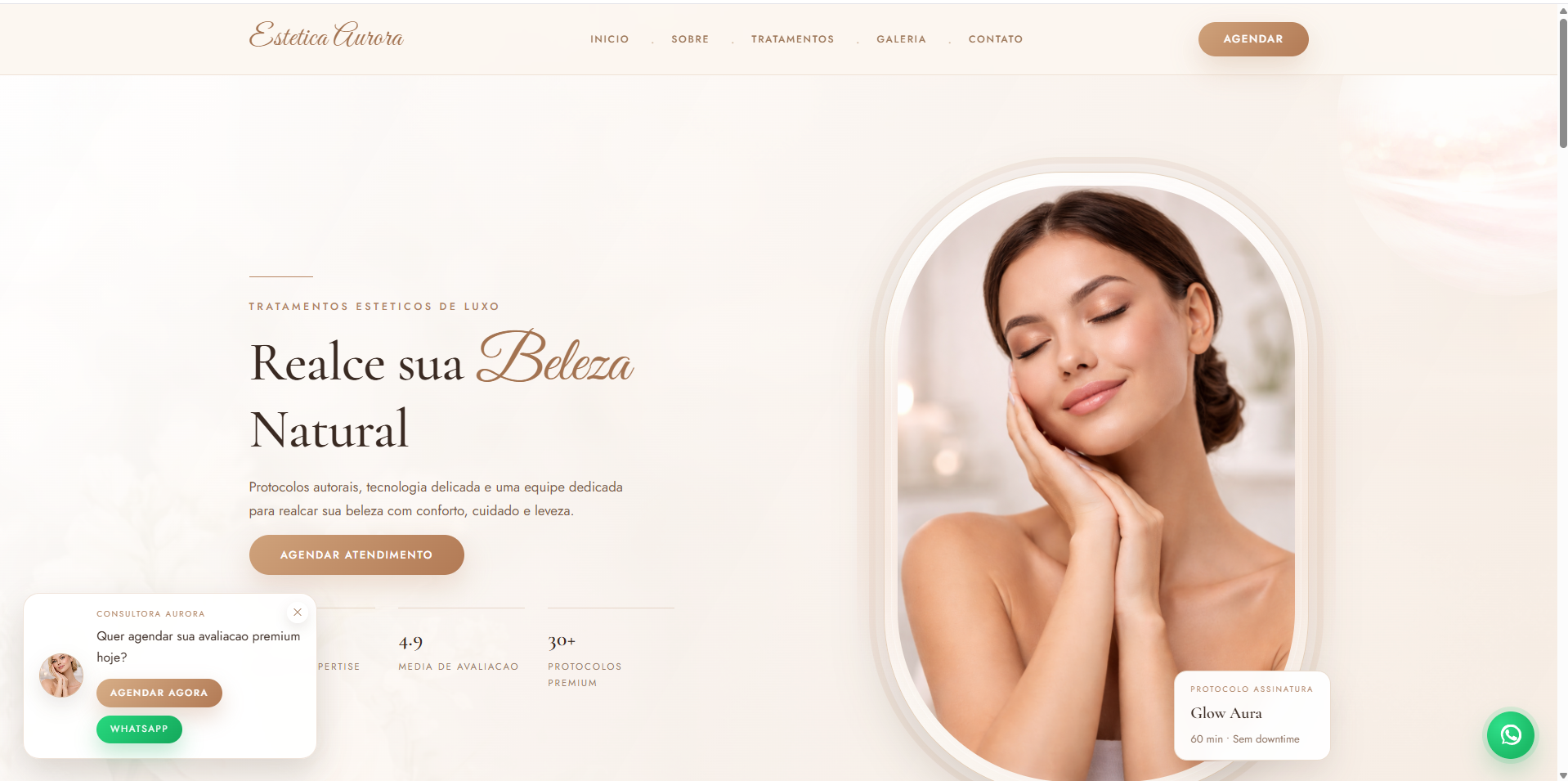 Projeto de site para est&eacute;tica de luxo